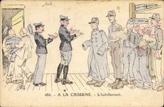 VINTAGE POSTCARD Militaria clothing