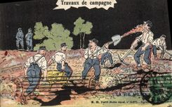 VINTAGE POSTCARD Militaria Work of countryside