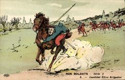 VINTAGE POSTCARD Militaria high Candidate sergeant