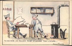 VINTAGE POSTCARD Militaria Winter