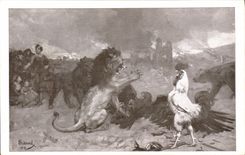 CPA Militaria Journee du Secours national Lion