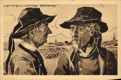 CPA Folklore Costumes et coiffures bretonnes 