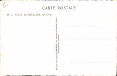 CPA Folklore Tetes de Bretagne Homme Femme Couple 