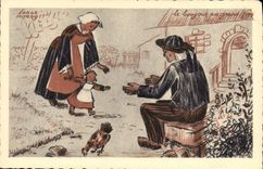 CPA Folklore Jorge Morin Vannes Morbihan Femme Enfant