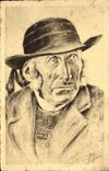 CPA Folklore Tetes de Bretagne Homme 