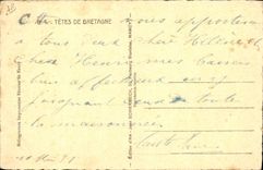 CPA Folklore Tetes de Bretagne Homme 