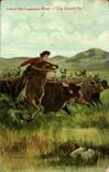 CPA Far West Cow Boy Life in the Canadian West Th round up