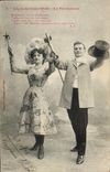 VINTAGE POSTCARD Fantaisie Dances Woman the lesson of Walk Cake the walk