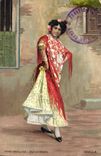 VINTAGE POSTCARD Fantaisie Dances Woman Tipos Andaluches Ole Gracia