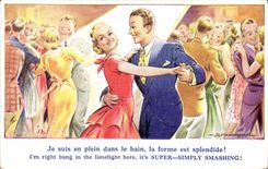 VINTAGE POSTCARD Fantaisie Dances Tempest Woman