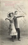VINTAGE POSTCARD Fantaisie Dances Lesson of Walk Cake the back has back