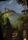 CPA Folklore Schlitteurs Holzchlitter bei der Ruine Spesburg 