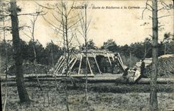 VINTAGE POSTCARD Poigny Hut of logger to the Cherry orchard