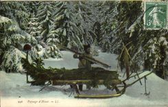 VINTAGE POSTCARD Landscape of winter