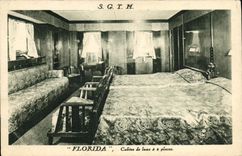 VINTAGE POSTCARD Bateau Steamer SGTM Florida De luxe cabin has 2 places