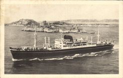 CPA Bateau Paquebots Mixtes Ferdinand de Lesseps Pierre Loti La Bourdonnais Jean Laborde Messageries Maritimes 