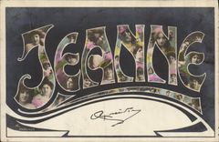 VINTAGE POSTCARD Fantasy Jeanne First name