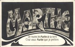 VINTAGE POSTCARD Fantasy Marthe First name