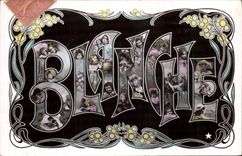 VINTAGE POSTCARD White Fantasy First name