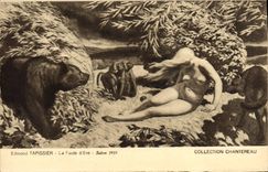 CPA Ours Edmond Tapissier La faute d'Eve Salon 1931 Chantereau Singe 