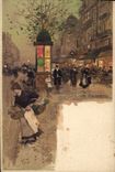 VINTAGE POSTCARD Fantasy Illustrator Luir Luigi Paris boulevards