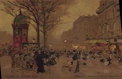 VINTAGE POSTCARD Fantasy Illustrator Luir Luigi Paris Boulevard Good news