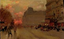 VINTAGE POSTCARD Fantasy Illustrator Luir Luigi Paris Boulevard Saint Michel