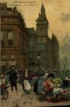 VINTAGE POSTCARD Fantasy Illustrator Luir Luigi Paris Market with the flowers