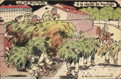 CPA Fantaisie Militaria A la corvee du fourrage 