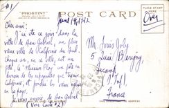 Juego indio San Gabriel California de la misión de la POSTAL de la VENDIMIA