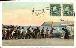 CPA Indiens Mission play San Gabriel California