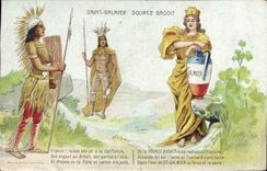 CPA Far West Cow Boy Indiens Saint Galmier Source Badoit 