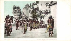 CPA Far West Cow Boy Indiens Moki snake dance Serpent