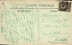 Indios del oeste lejanos del Aix del muchacho del criado de la vaca de la POSTAL de la VENDIMIA en Provence el mercado con el frontón de los granos de Chastel Buffao Bull