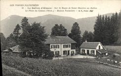 VINTAGE POSTCARD Drill the Vosges the Balloon of Alsace On the road of Maurice Saint to the Balloon the full one with the gun House forestiere