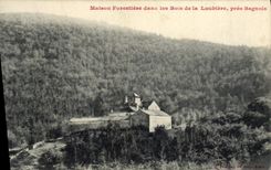 VINTAGE POSTCARD Drill House forestiere in the wood of Loubiere close Bagnols