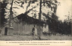 VINTAGE POSTCARD Drill the House forestiere of Perthes Militaria