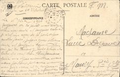 VINTAGE POSTCARD Drill Balloon of Alsace Arrived at Full with the gun House forestiere