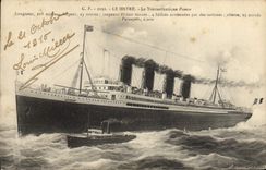 CPA Bateau Paquebot le Havre Le Transatlantique France 