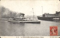 VINTAGE POSTCARD Bateau Felix Faure Service of Le Havre has Rouen