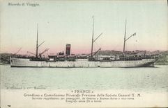 VINTAGE POSTCARD Bateau Genova France has Buenos Ayres