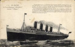 VINTAGE POSTCARD Boat Transatlantic Steamer France Le Havre