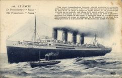 CPA Bateau Paquebot France Transatlantique Le Havre 