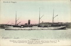 CPA Bateau Paquebot France Genova Buenos-Ayres