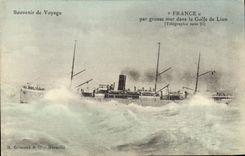 CPA Bateau France par grosse mer dans le golfe de lion