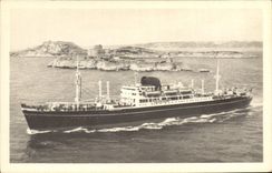 CPA Bateau Paquebots mixtes Ferdinand de Lesseps Pierre Loti La Bourdonnais Jean Laborde 