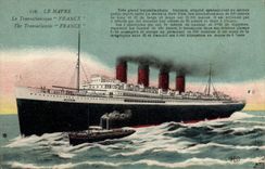 VINTAGE POSTCARD Boat Steamer Transatlantic Le Havre