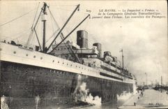 CPA Bateau Paquebot Le Havre Transatlantique 