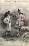 VINTAGE POSTCARD Fantasy Children Yvonne and Janic