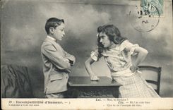 CPA Fantaisie Enfants Incompatabilite d'humeur